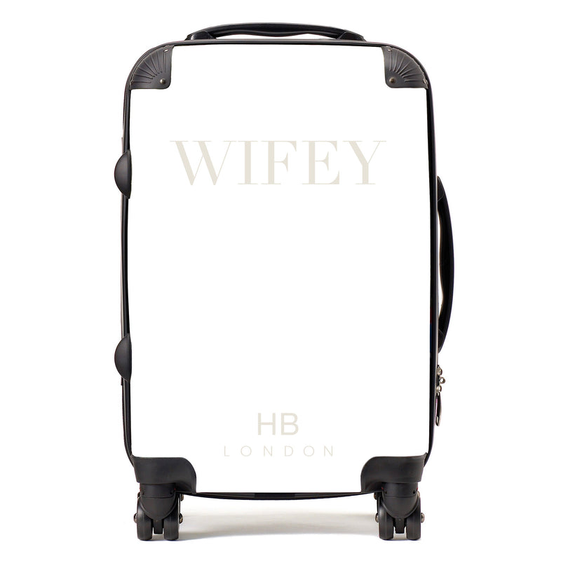 White WIFEY Personalised Suitcase-1
