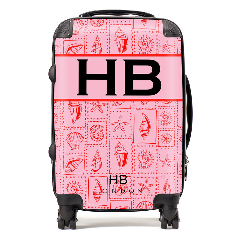 Sunset Aperitivo with Black Font Initial Personalised Suitcase-1