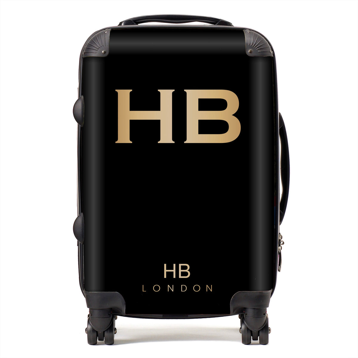 Black with Gold Font Initial Personalised Suitcase