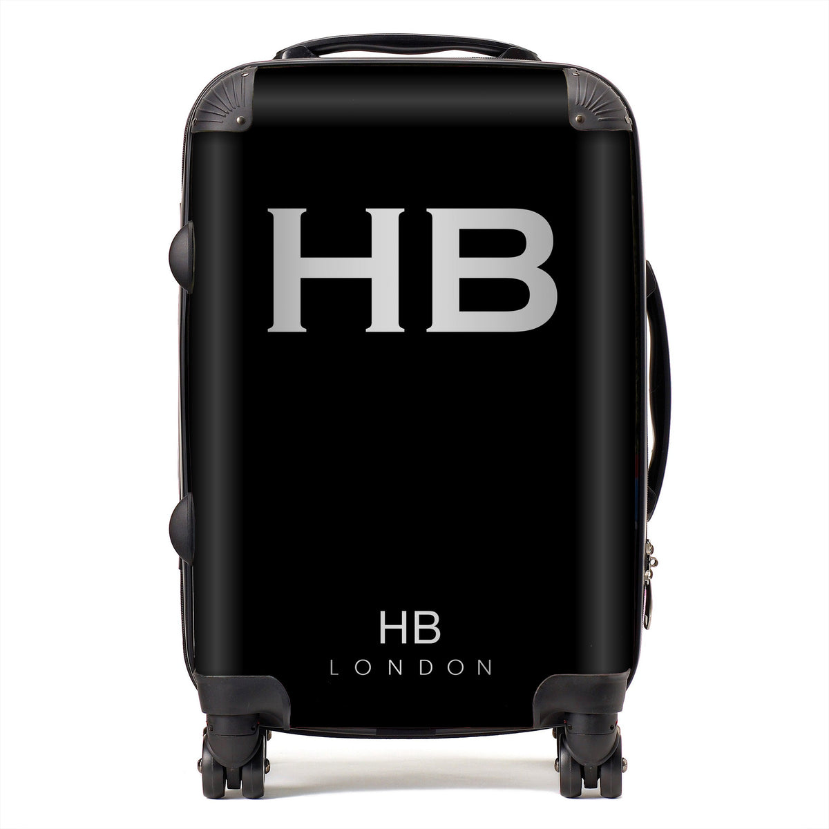 Black with Silver Font Initial Personalised Suitcase