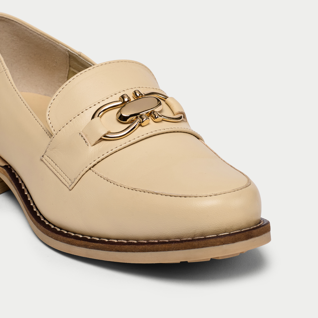 Meredith - Neutral Leather Loafers-4