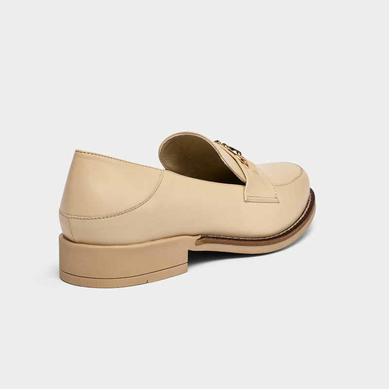 Meredith - Neutral Leather Loafers-5