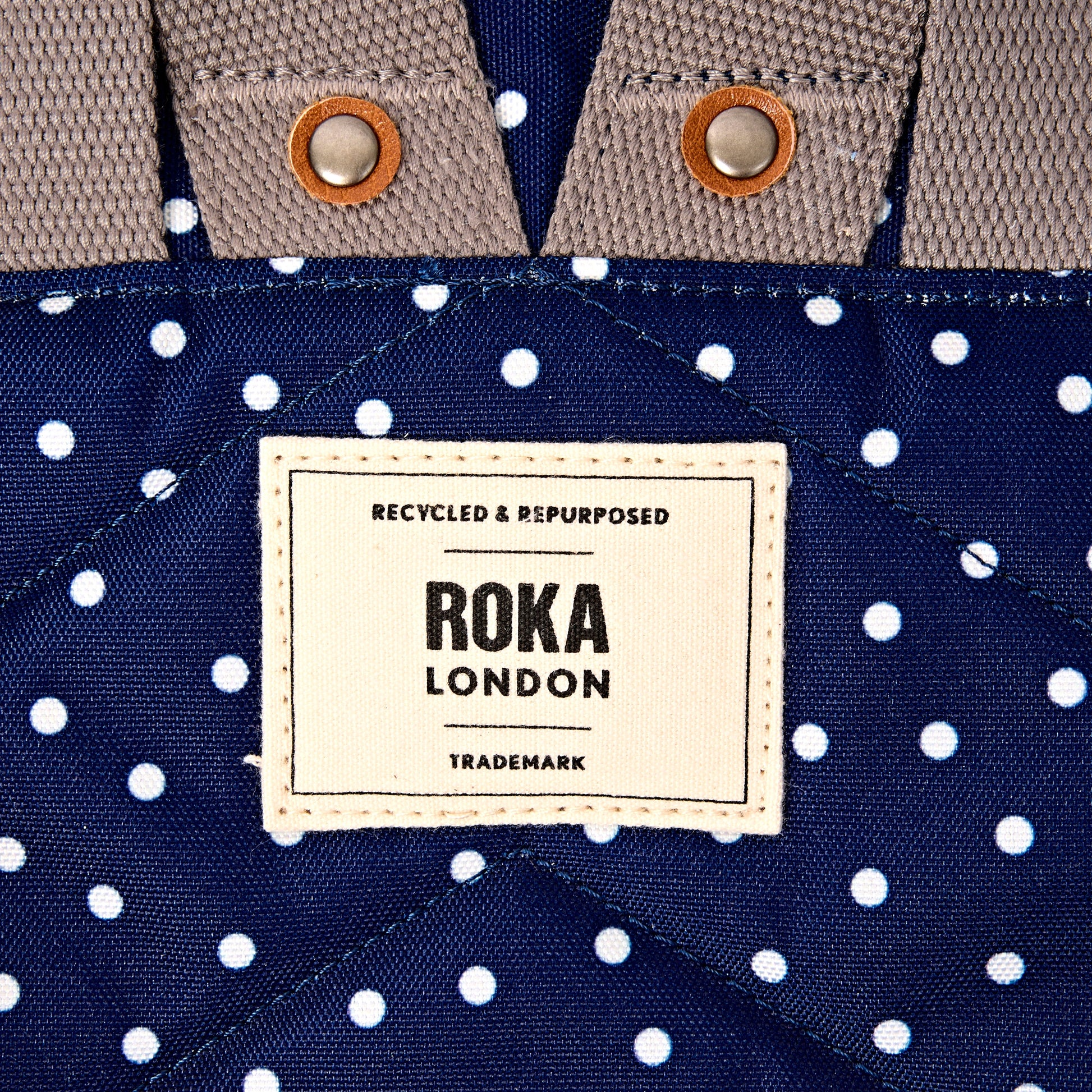 Bantry Backpack in Navy Polka Dot-6