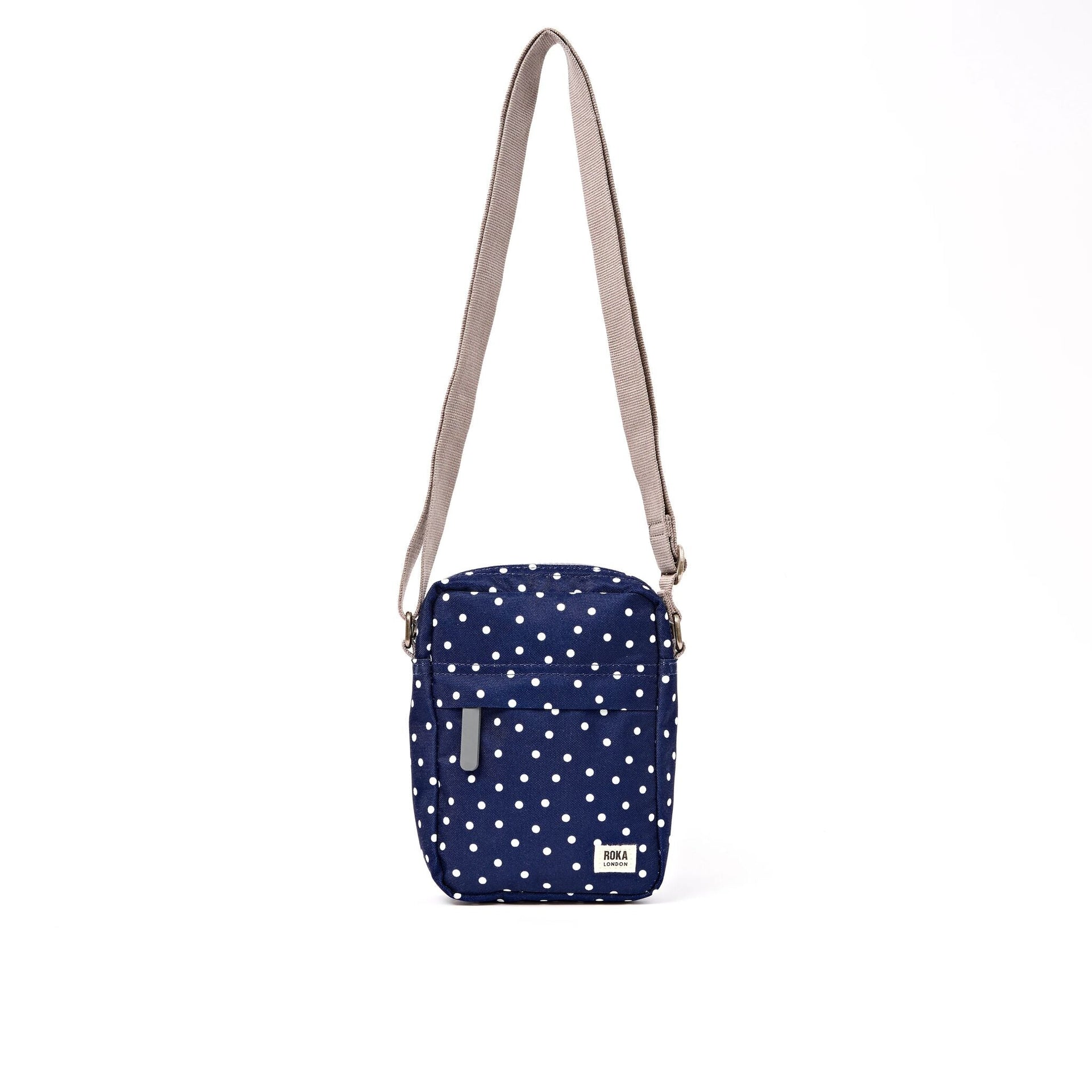 Bond Pocket Crossbody Bag in Navy Polka Dot