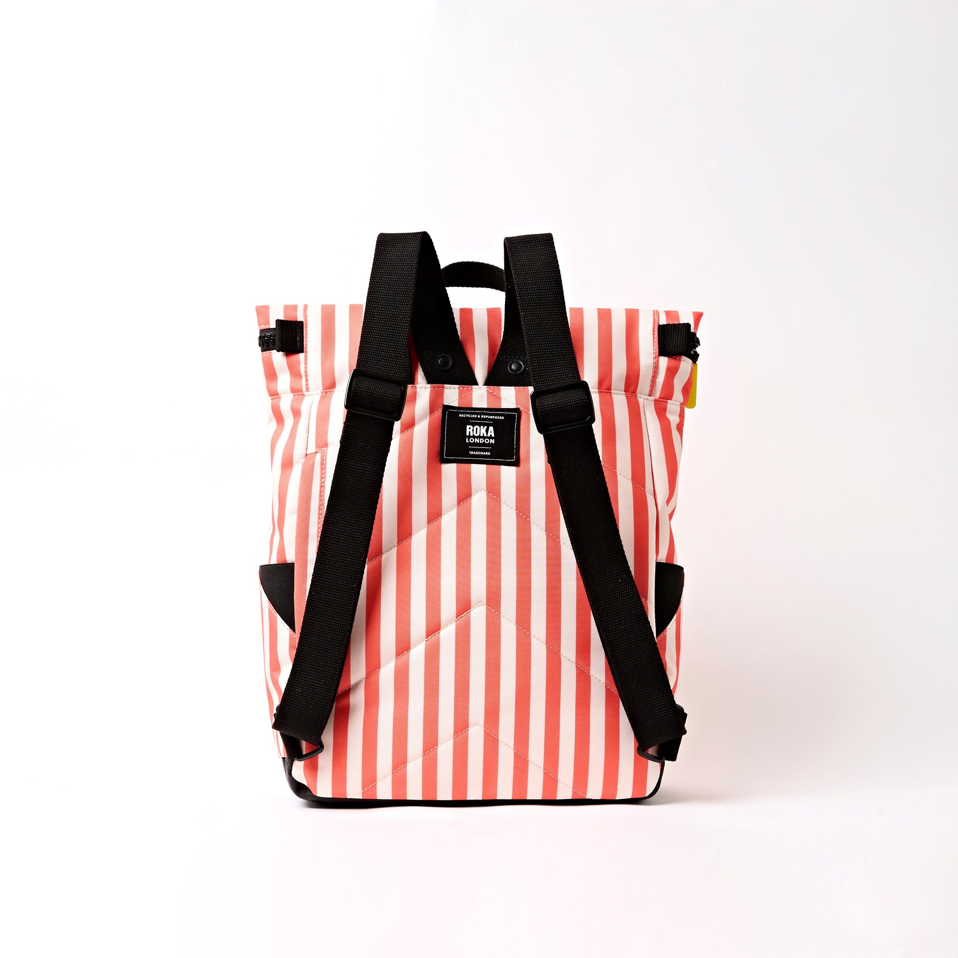 Canfield Roll Top Backpack in Coral Stripe-4