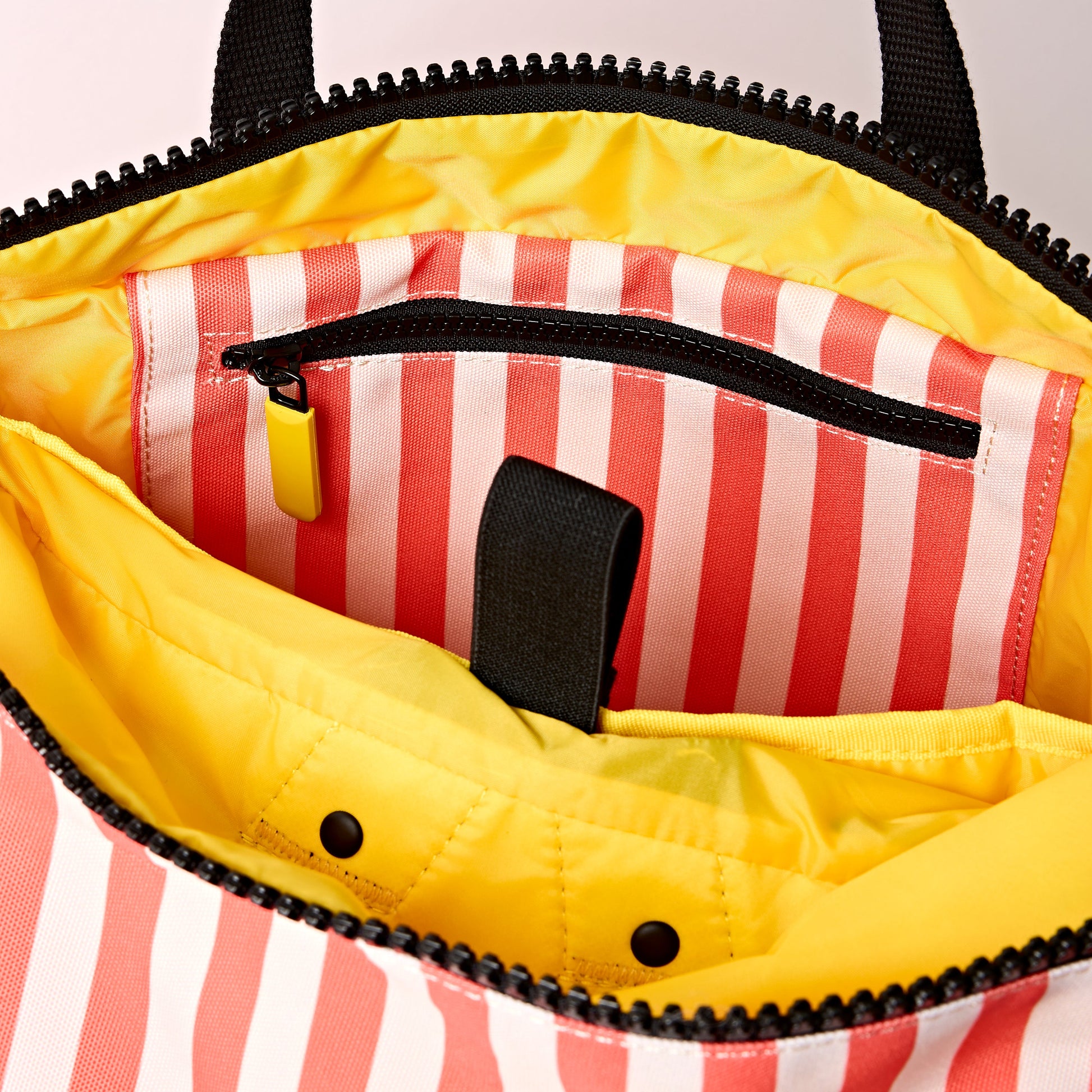 Canfield Roll Top Backpack in Coral Stripe-5