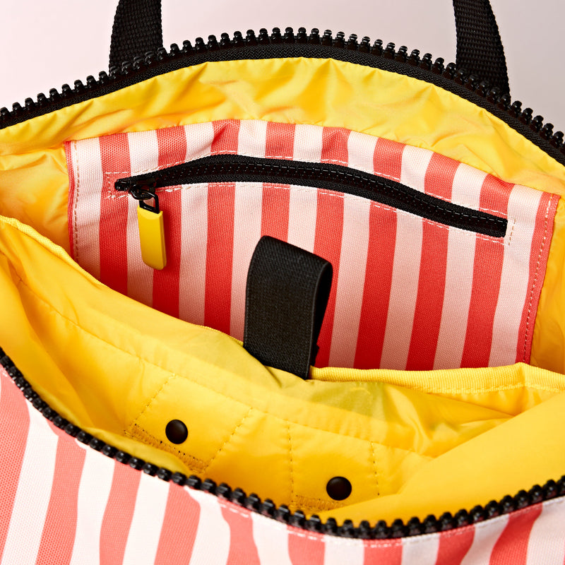 Canfield Roll Top Backpack in Coral Stripe-5
