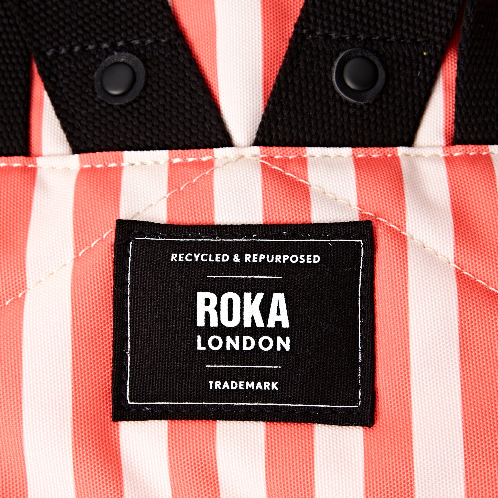 Canfield Roll Top Backpack in Coral Stripe-8
