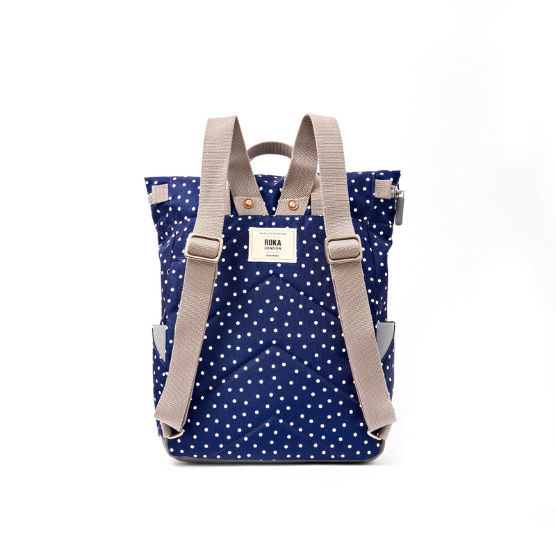 Canfield Roll Top Backpack in Navy Polka Dot-3