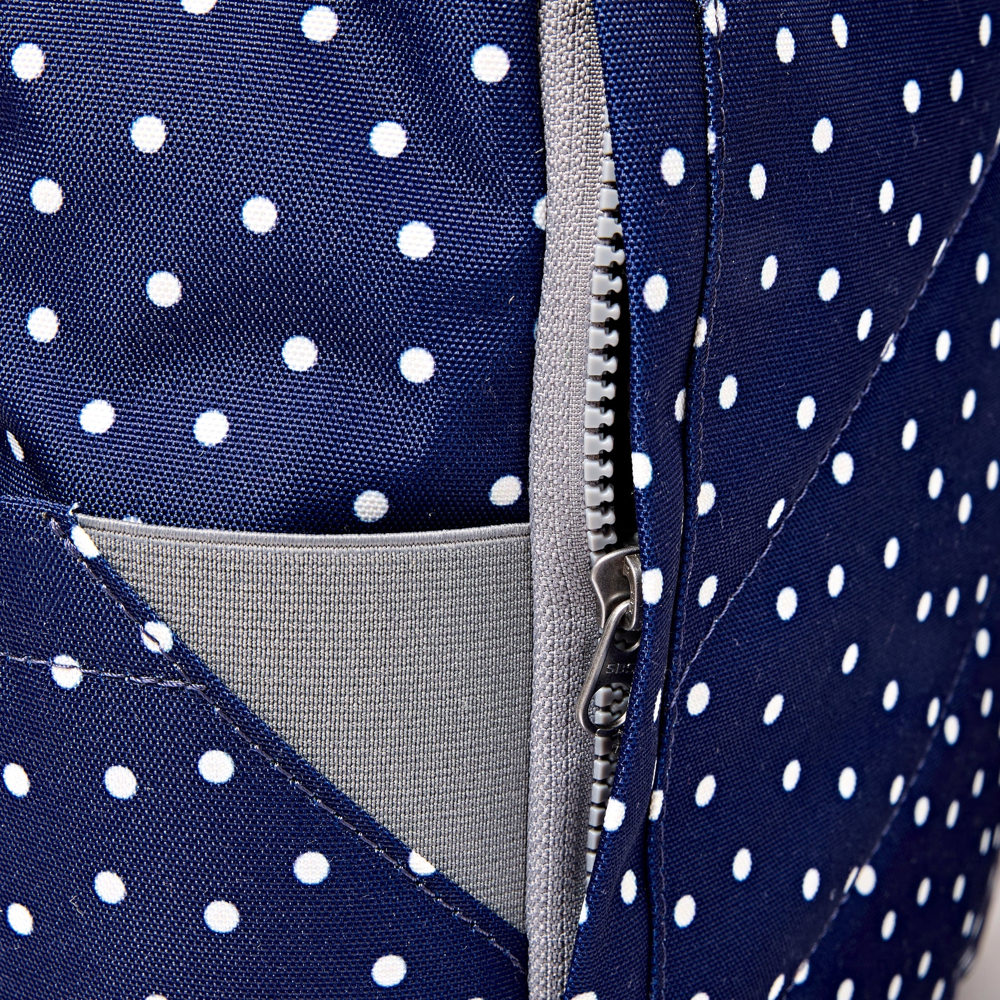 Canfield Roll Top Backpack in Navy Polka Dot-6
