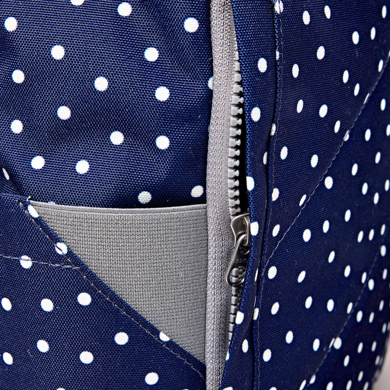 Canfield Roll Top Backpack in Navy Polka Dot-6
