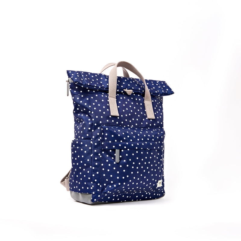 Canfield Roll Top Backpack in Navy Polka Dot-2