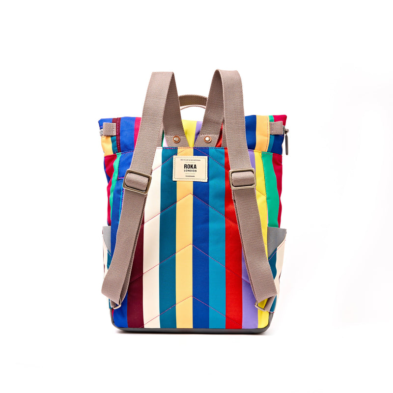 Canfield Roll Top Backpack in Wide Multi Stripe-4