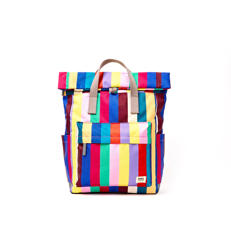 Canfield Roll Top Backpack in Wide Multi Stripe-1