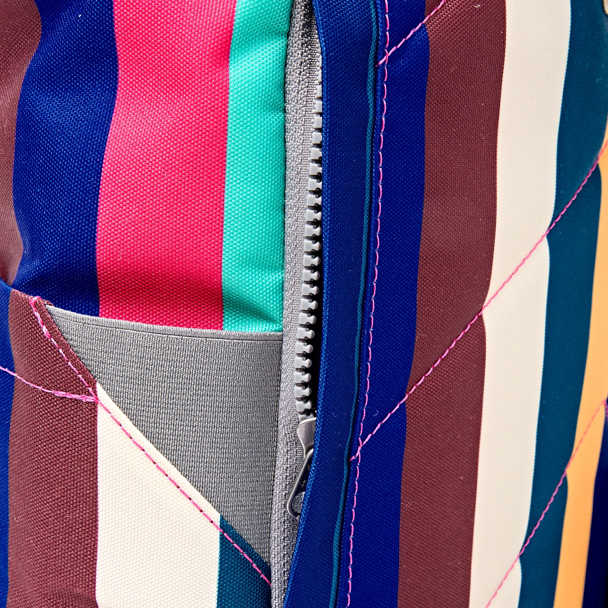 Canfield Roll Top Backpack in Wide Multi Stripe-7