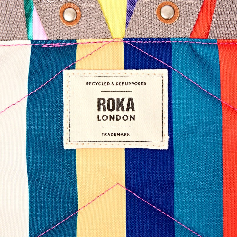 Canfield Roll Top Backpack in Wide Multi Stripe-11
