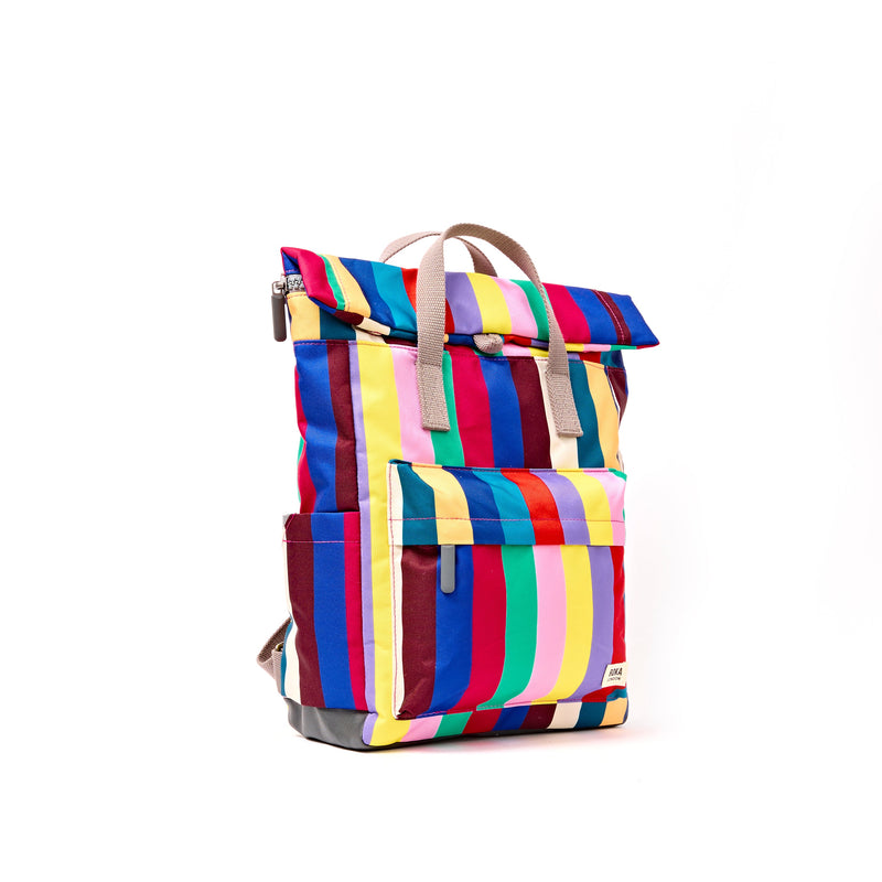 Canfield Roll Top Backpack in Wide Multi Stripe-3