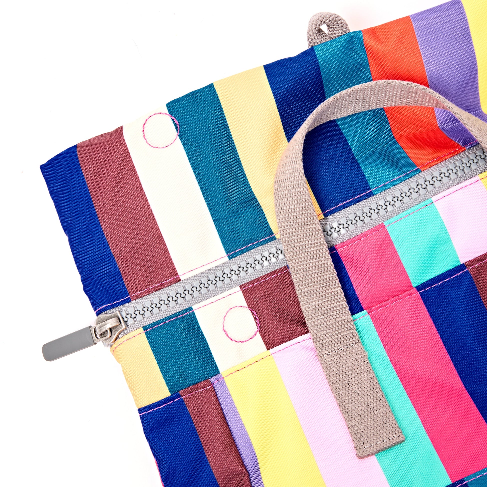 Canfield Roll Top Backpack in Wide Multi Stripe-6