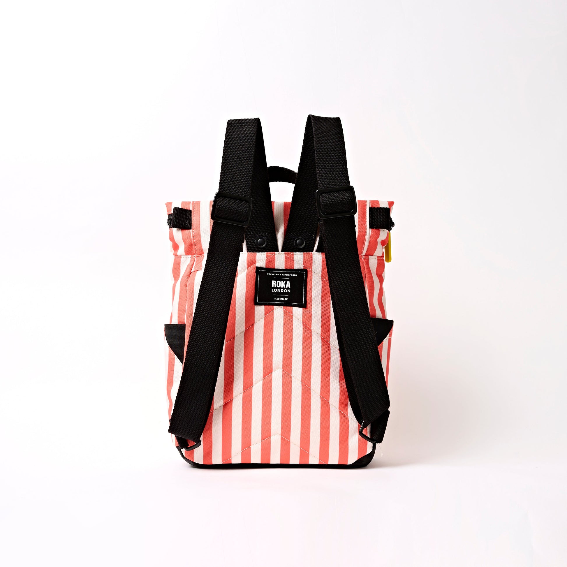 Canfield Roll Top Backpack in Coral Stripe-11