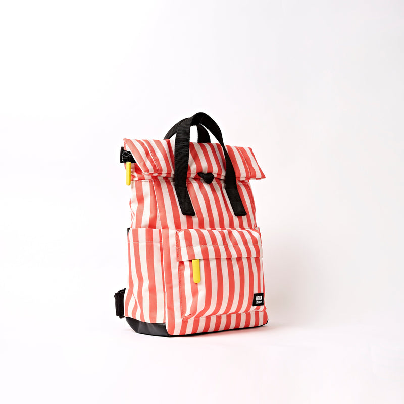 Canfield Roll Top Backpack in Coral Stripe-10