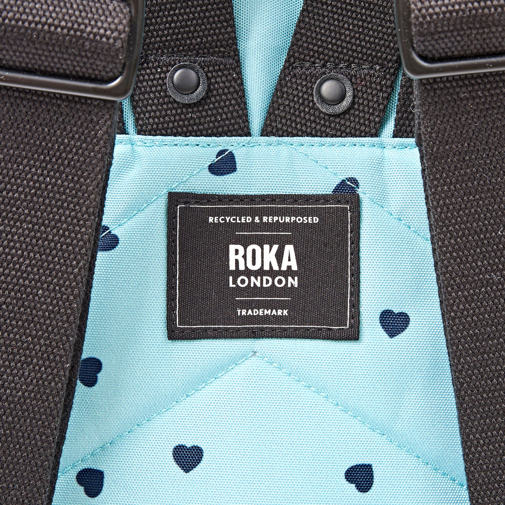 Canfield Roll Top Backpack in Heart Print-15