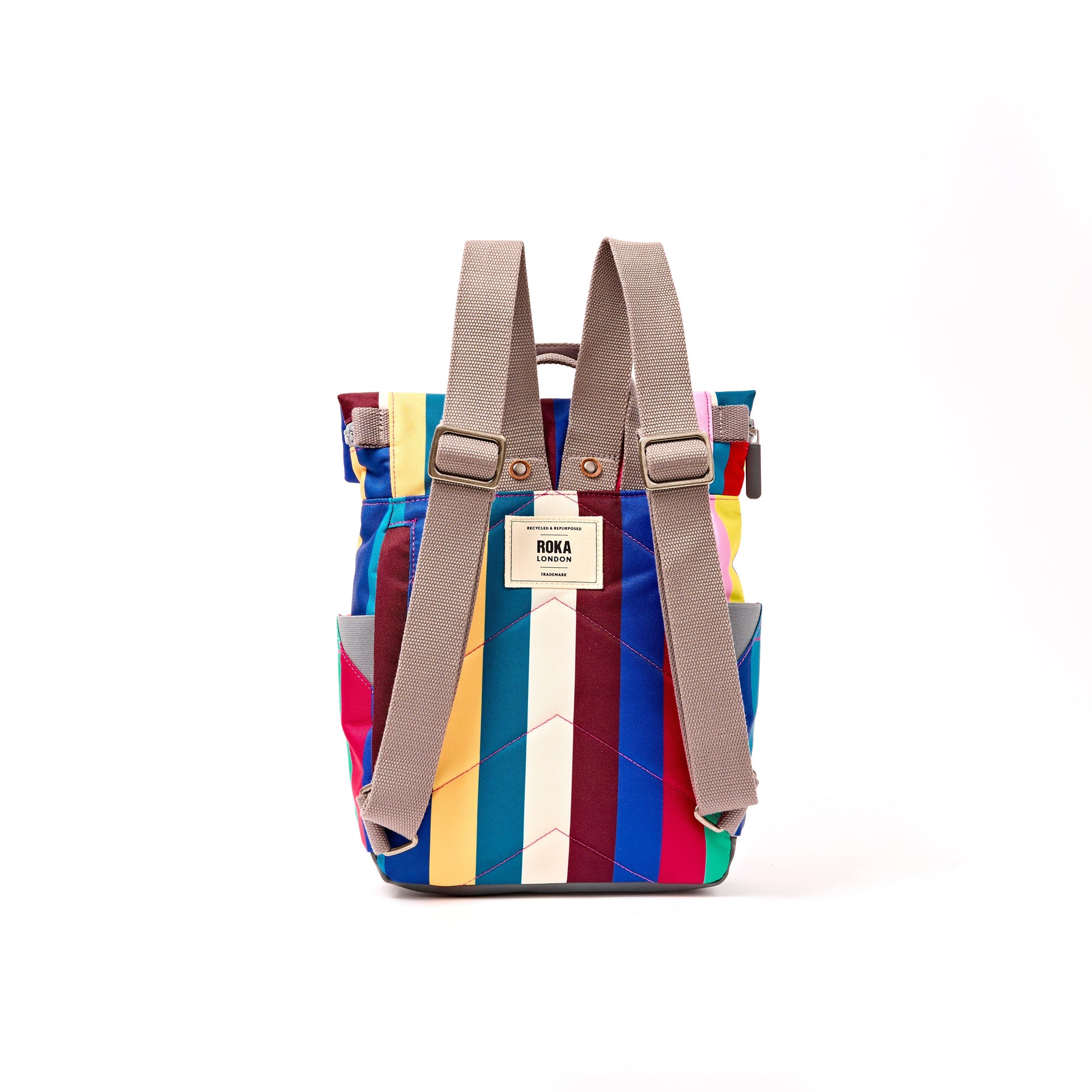 Canfield Roll Top Backpack in Wide Multi Stripe-10