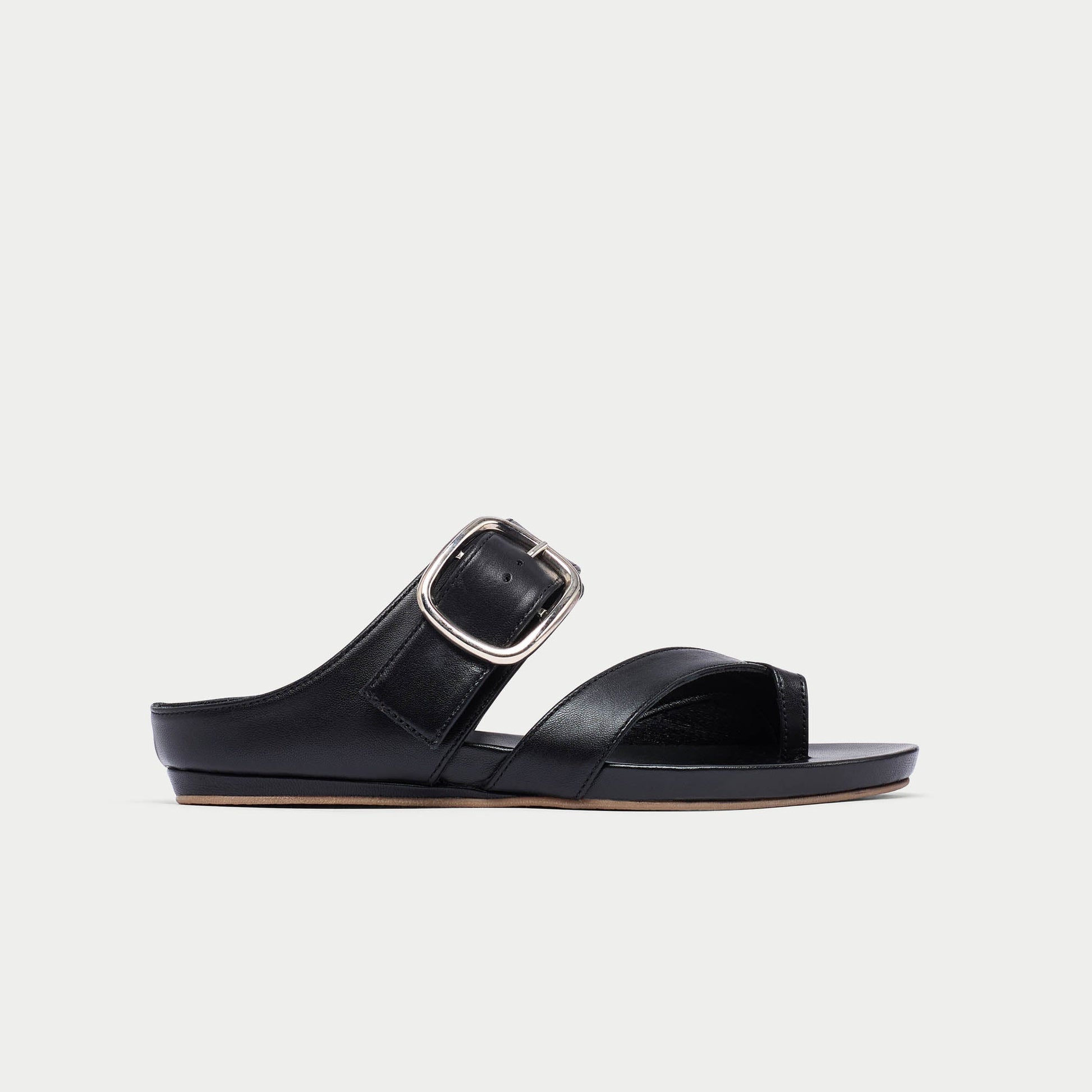 Ruby - All Black Leather Sandals-1