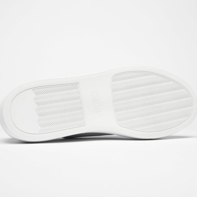 Star - Smooth White Leather & Champagne Trainers-6