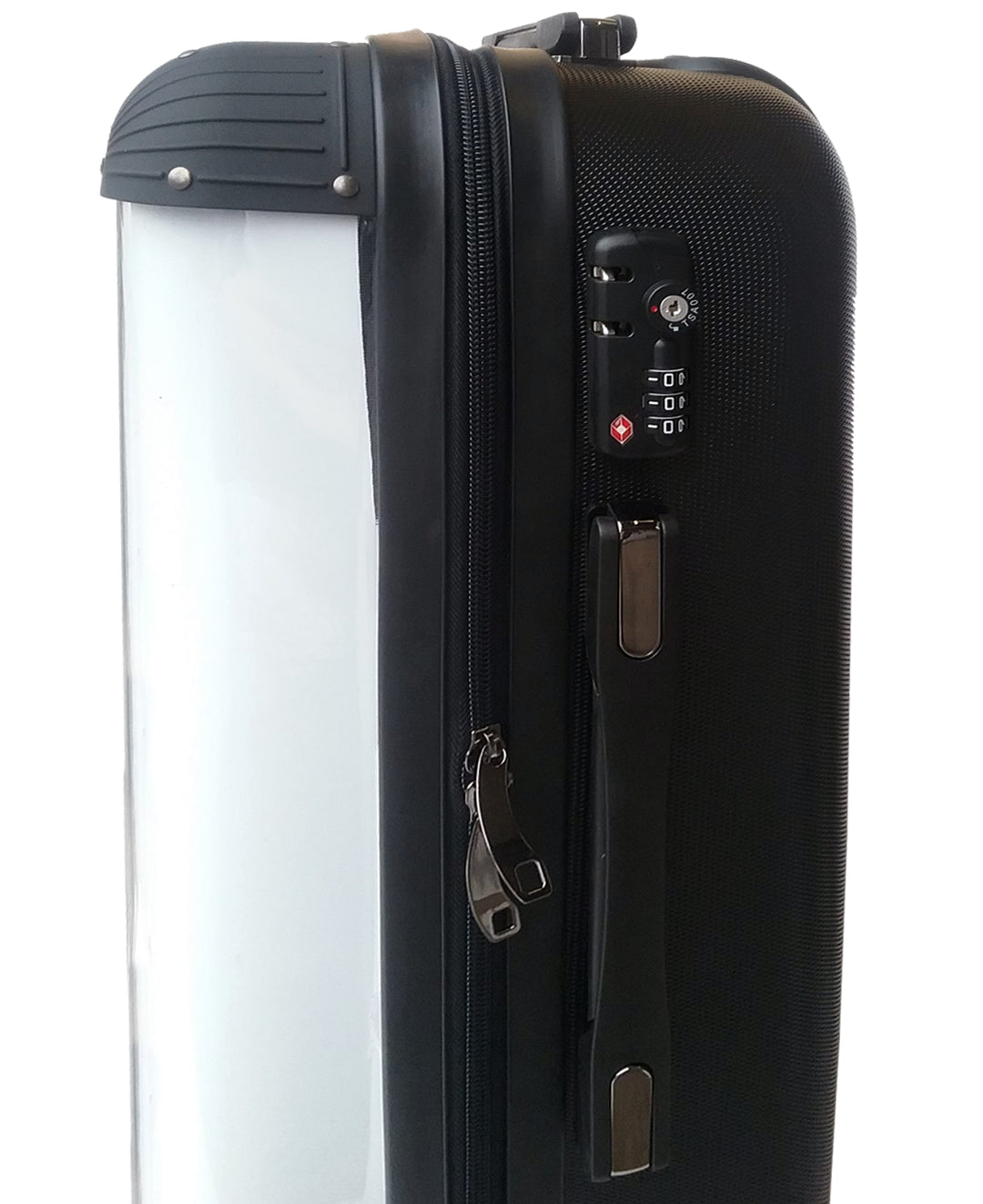 Blue Pinstripe with Black Font Initial Personalised Suitcase-5
