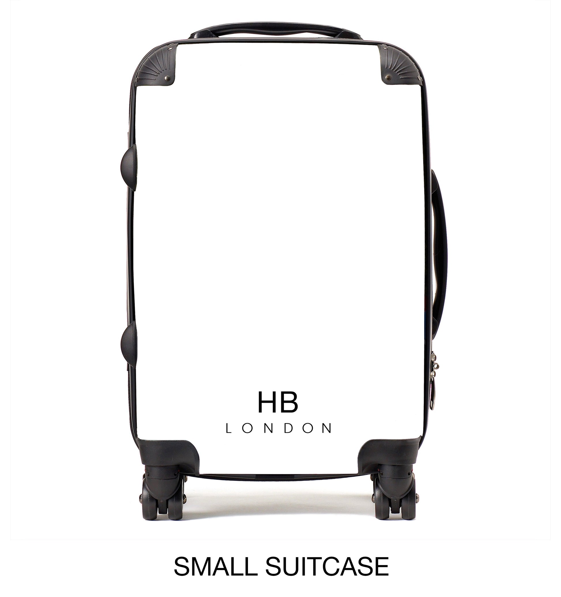 Grey, Pink and Gold Ink Marble with Black Font Initial Personalised Suitcase-7