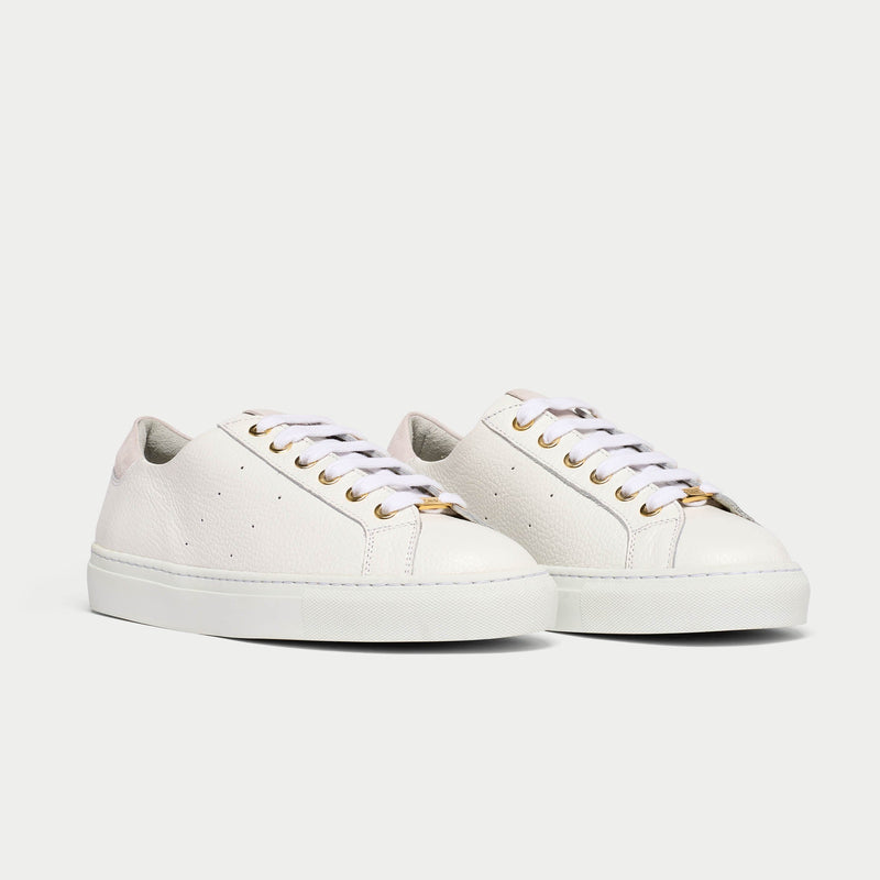Star - White Grain Leather Wide Fit Trainers-4
