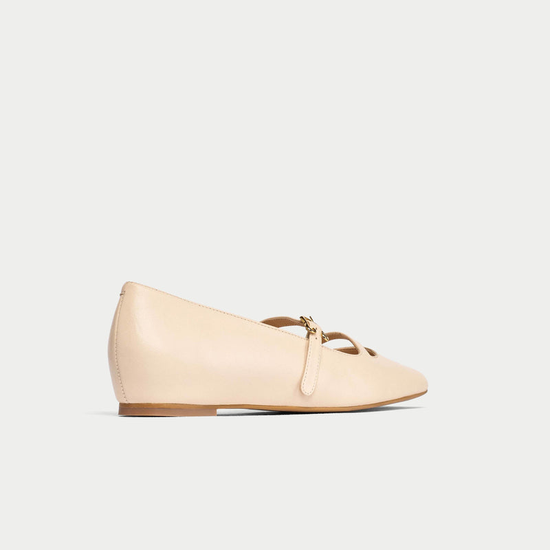 Alexa - Vanilla Cream Leather Ballerinas-7