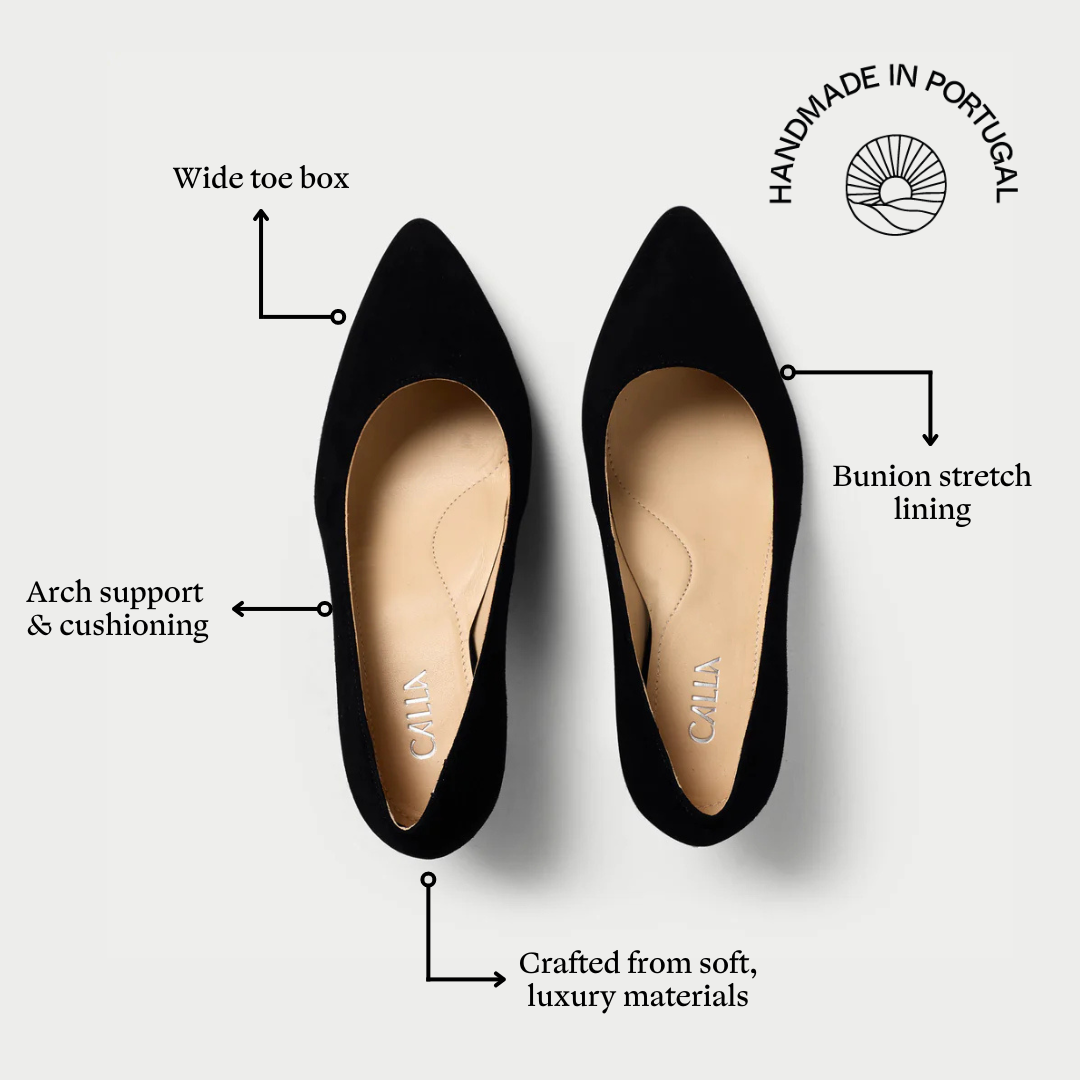 Ava - Black Suede Courts-4