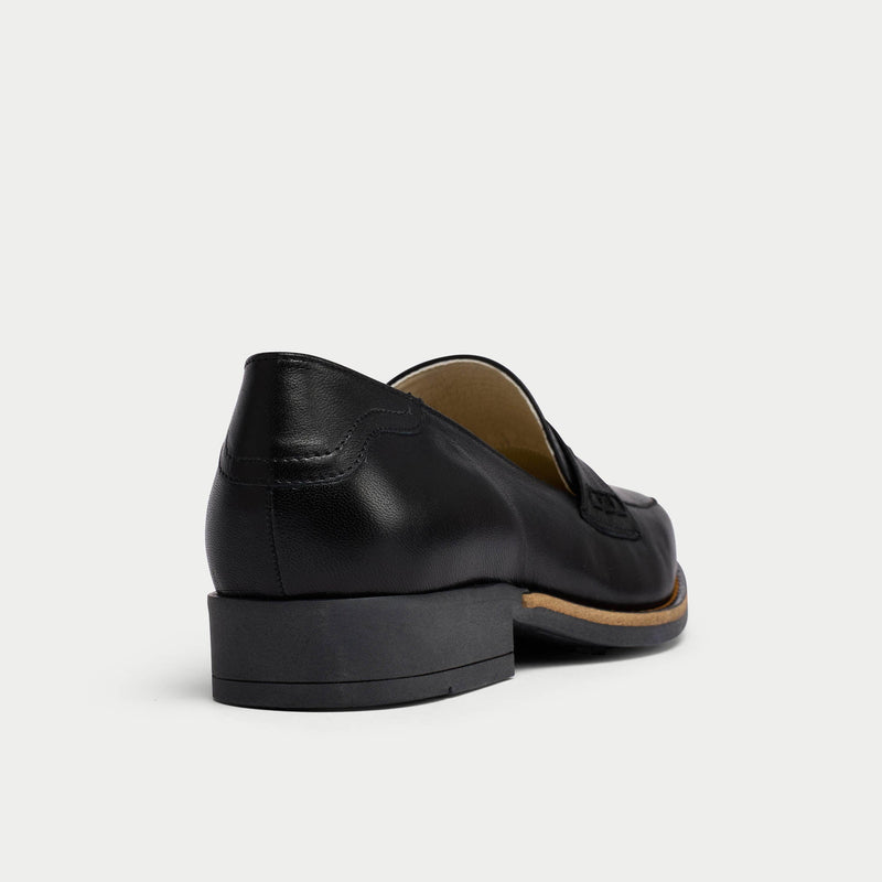 Nadia - Black Leather Loafers-5