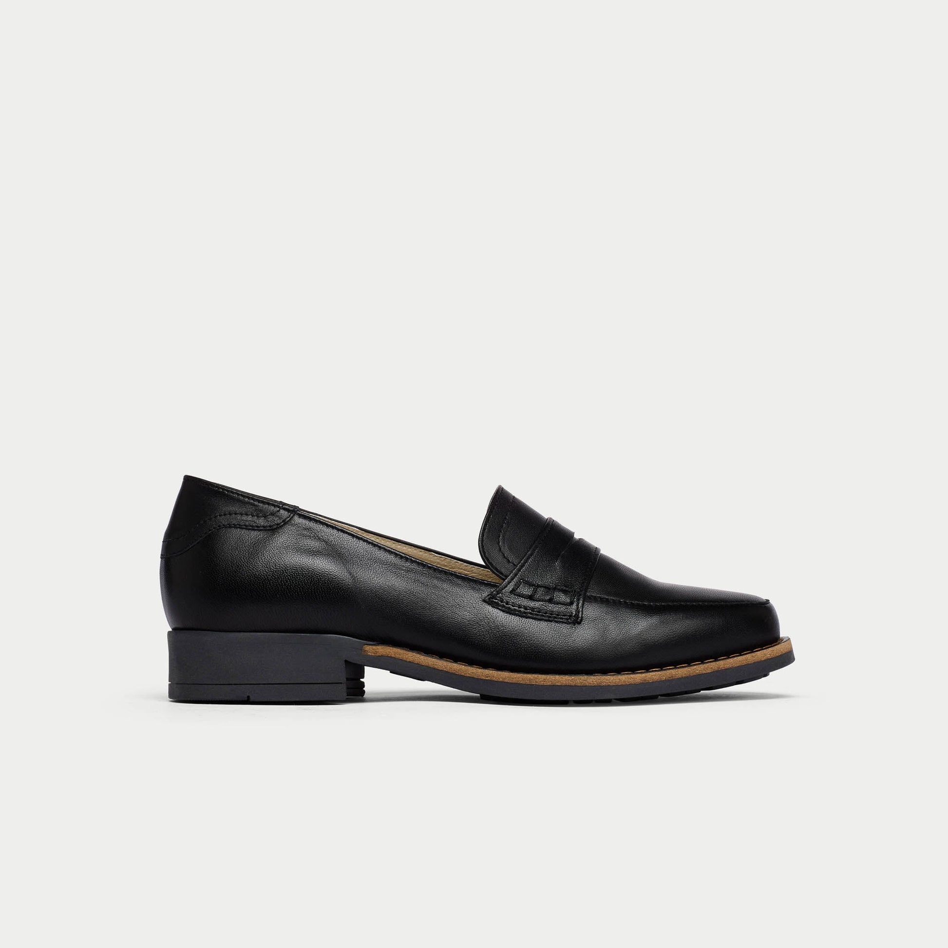 Nadia - Black Leather Loafers-1