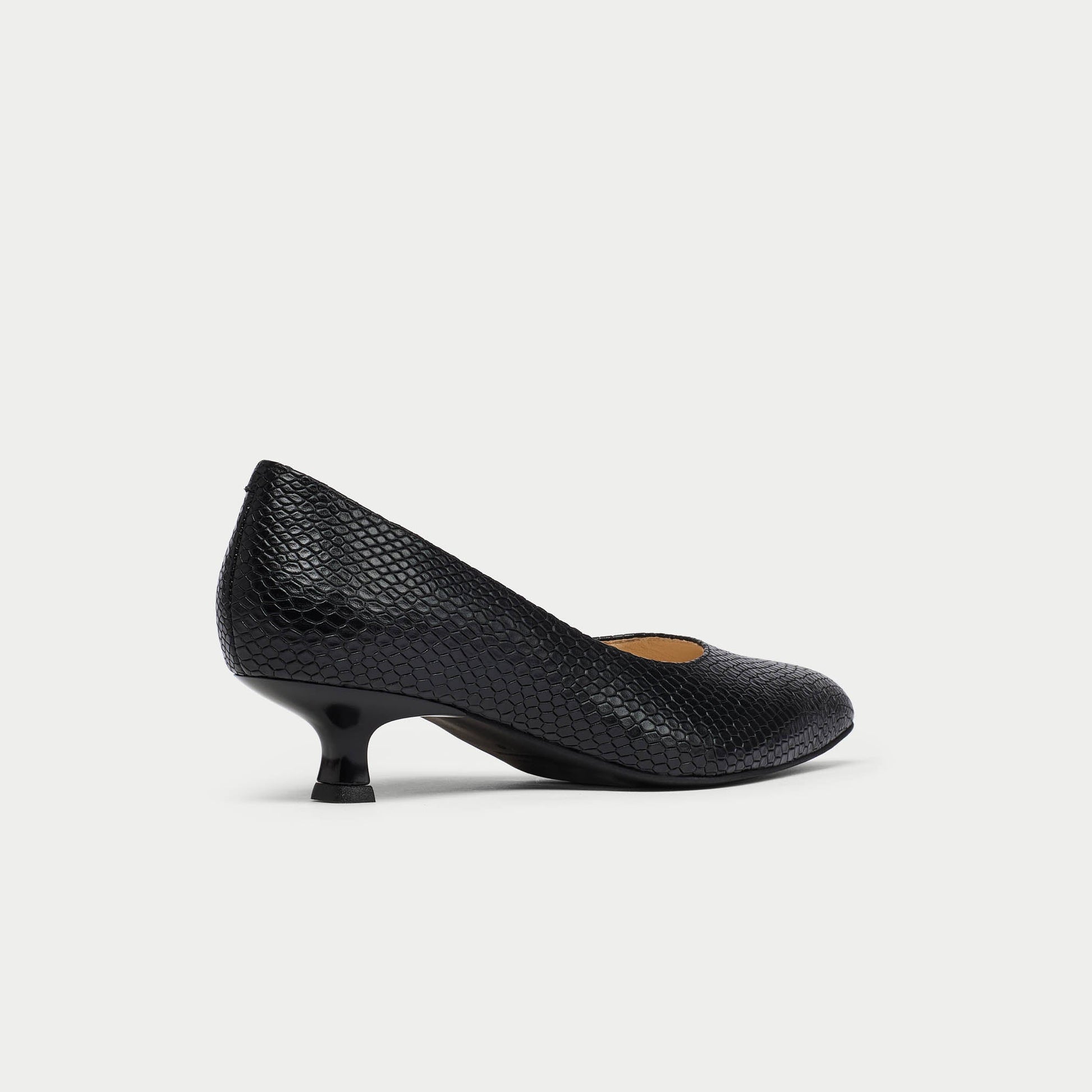 Claudia - Black Croc Leather Courts-7