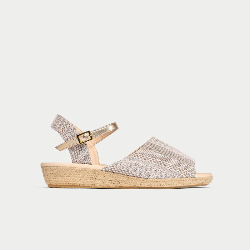 Francesca - Ivory & Silver Lace Espadrilles-1