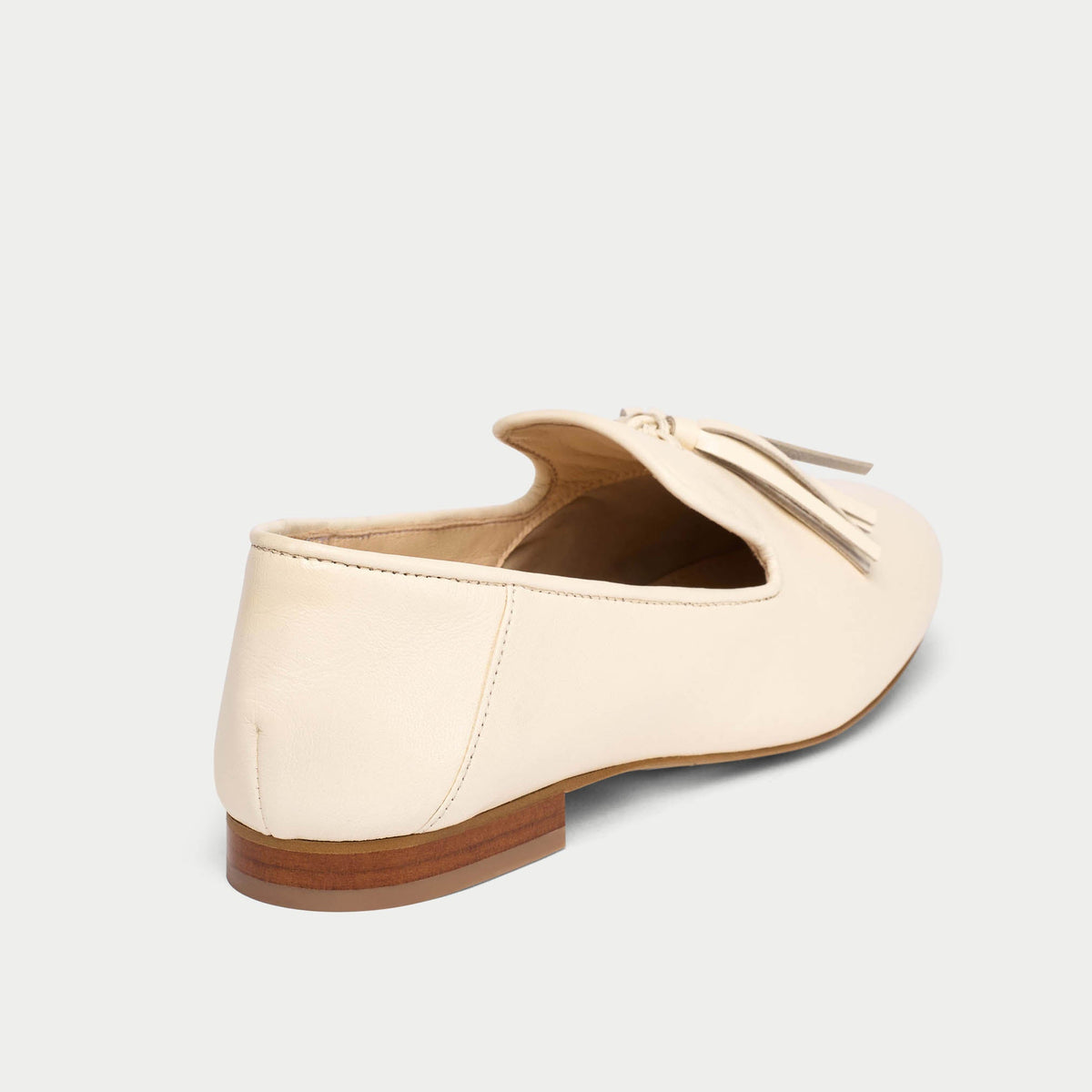 Freya - Off White Leather Loafers-5
