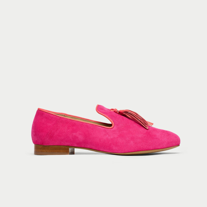 Freya - Fuchsia Suede Loafers-1