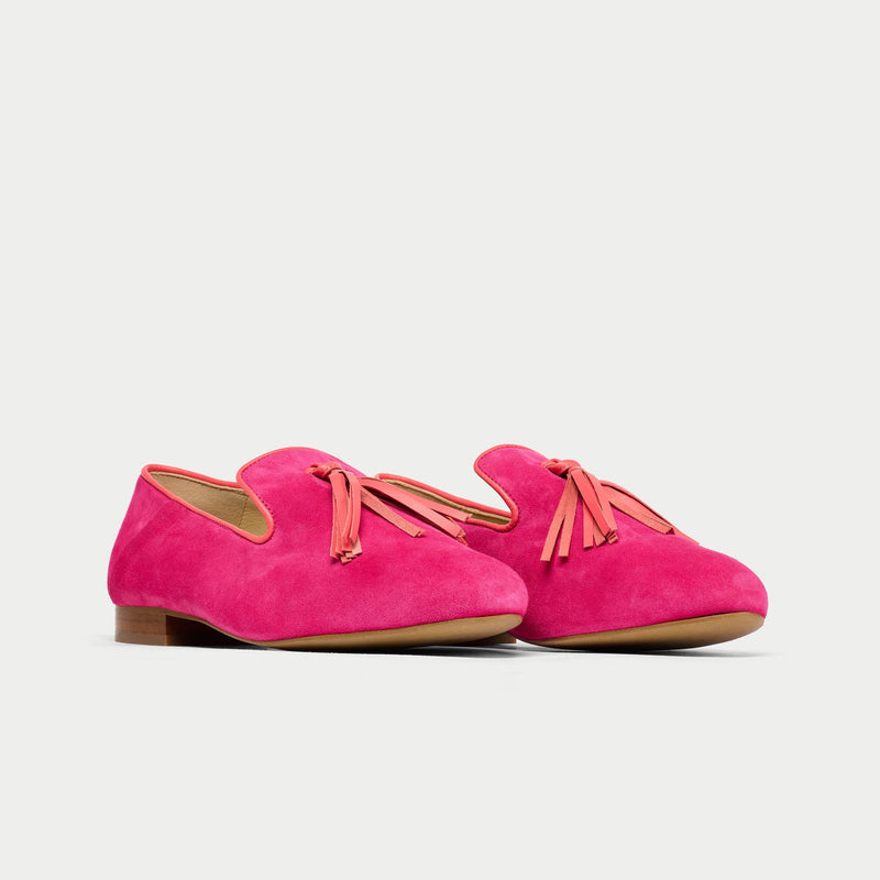Freya - Fuchsia Suede Loafers-2