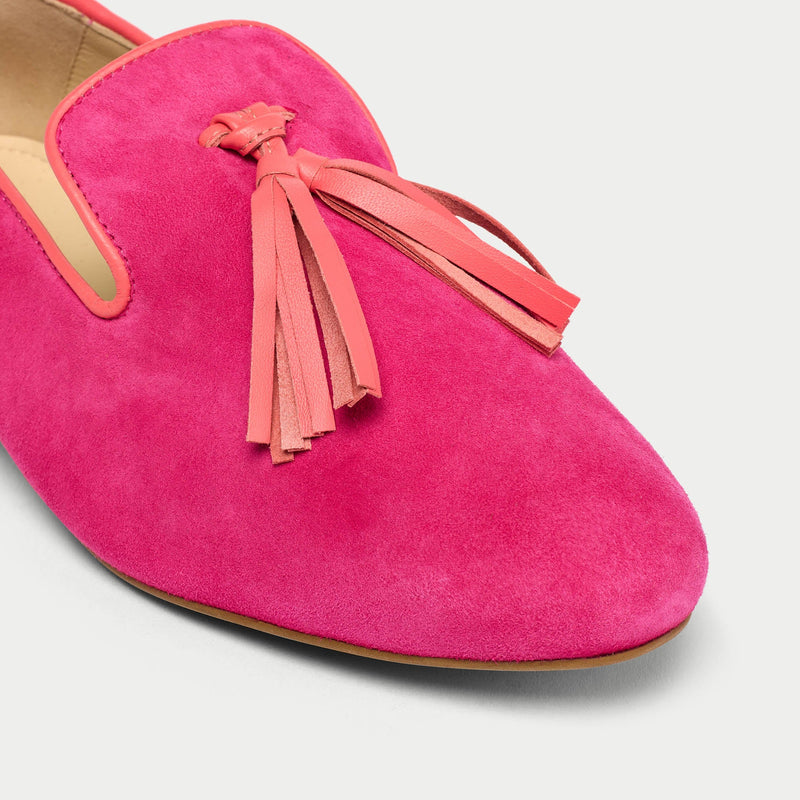 Freya - Fuchsia Suede Loafers-3