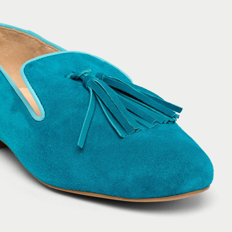 Freya - Teal Suede Loafers-6