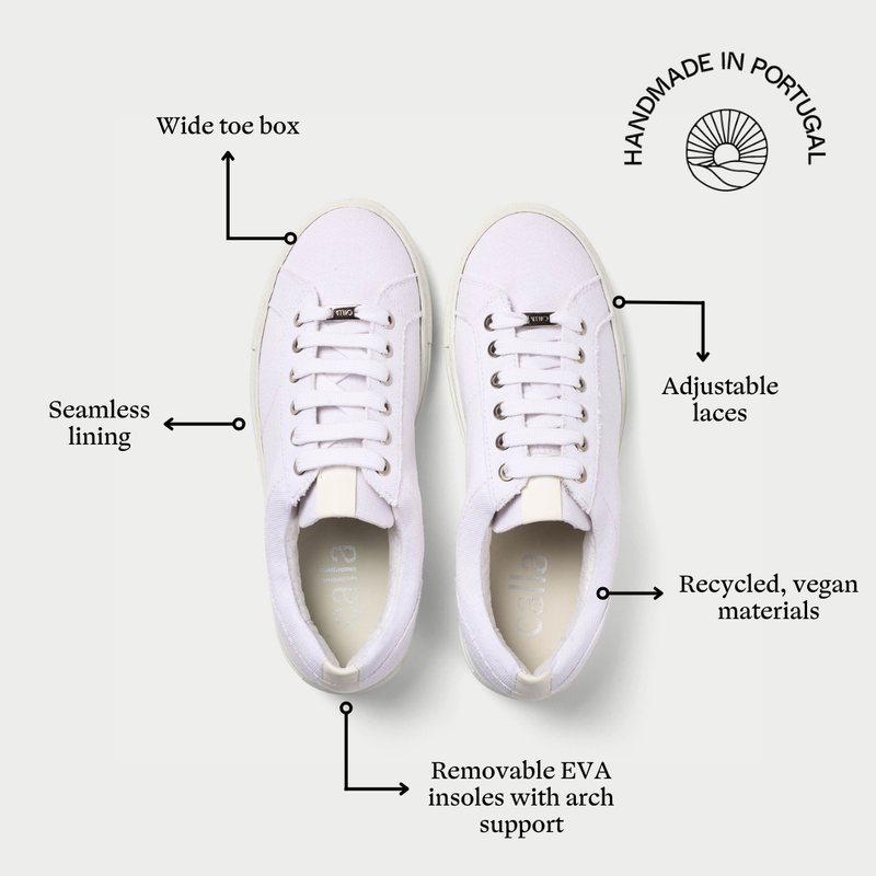 Luna Vegan - White Wide Fit Trainers-7