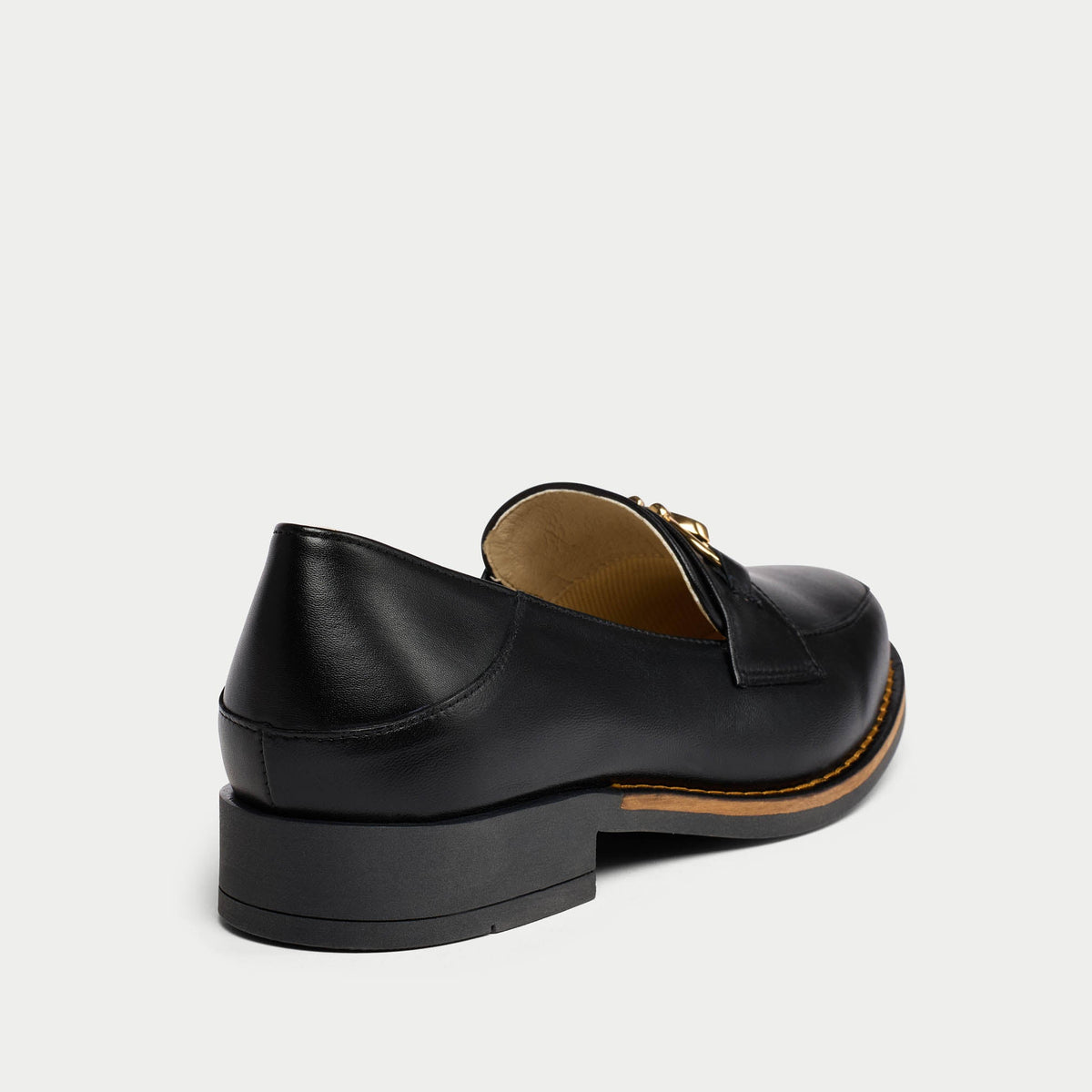 Meredith - Black Leather Loafers-7