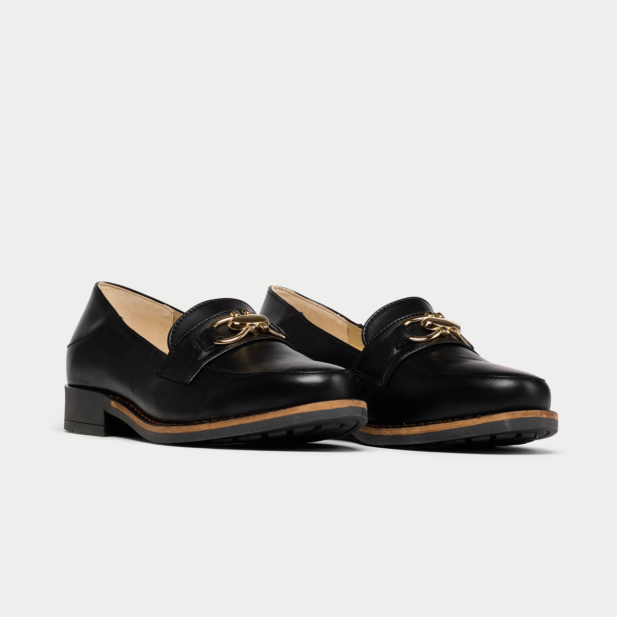 Meredith - Black Leather Loafers-3