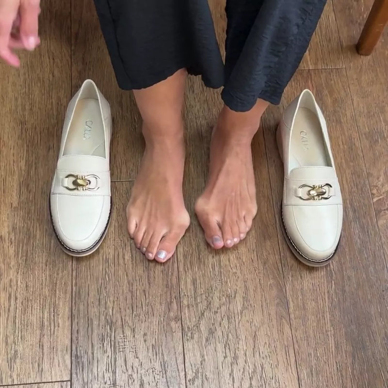 Meredith - Neutral Leather Loafers-3