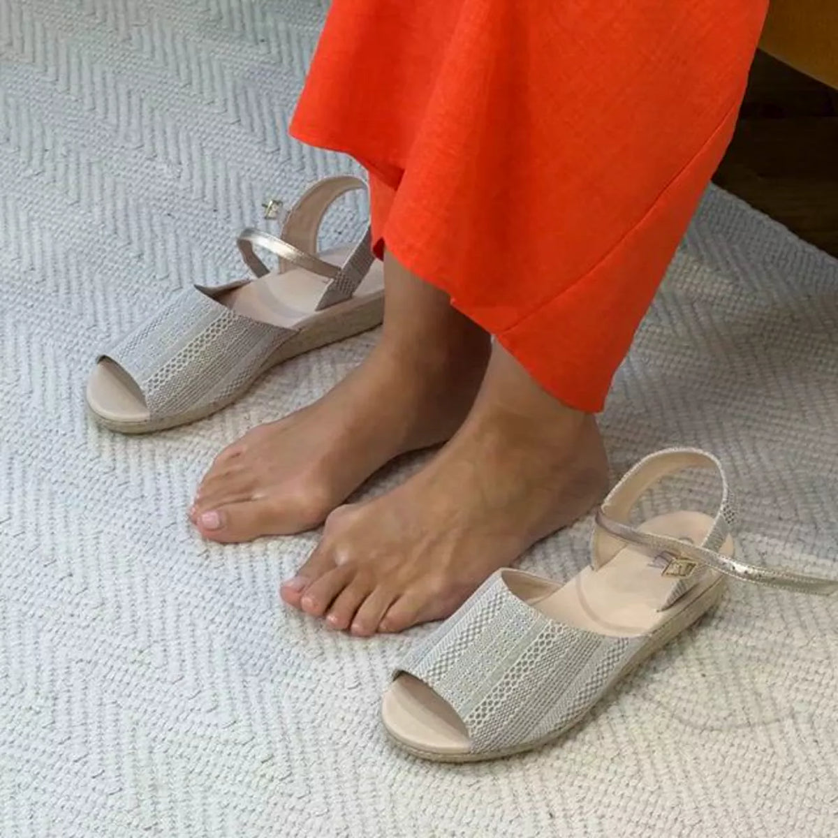 Francesca - Ivory & Silver Lace Espadrilles-3