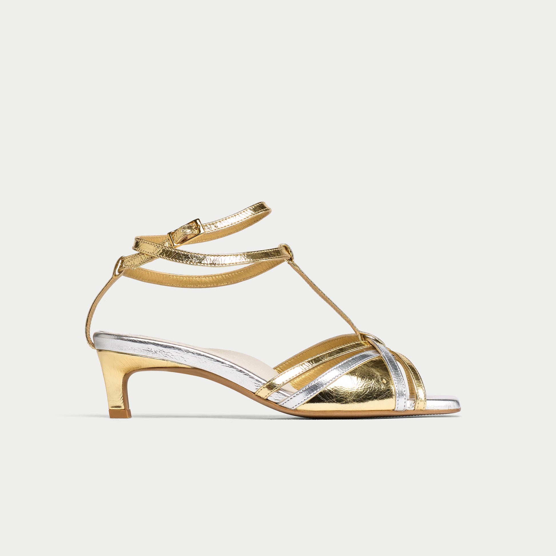 Ria - Mixed Metallic Kitten Heels-2