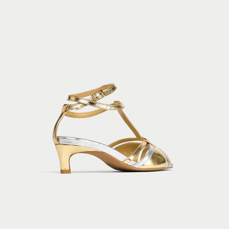 Ria - Mixed Metallic Kitten Heels-10