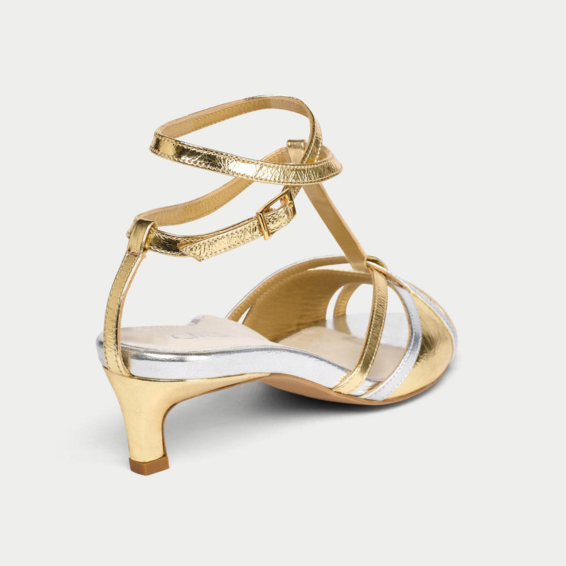 Ria - Mixed Metallic Kitten Heels-7